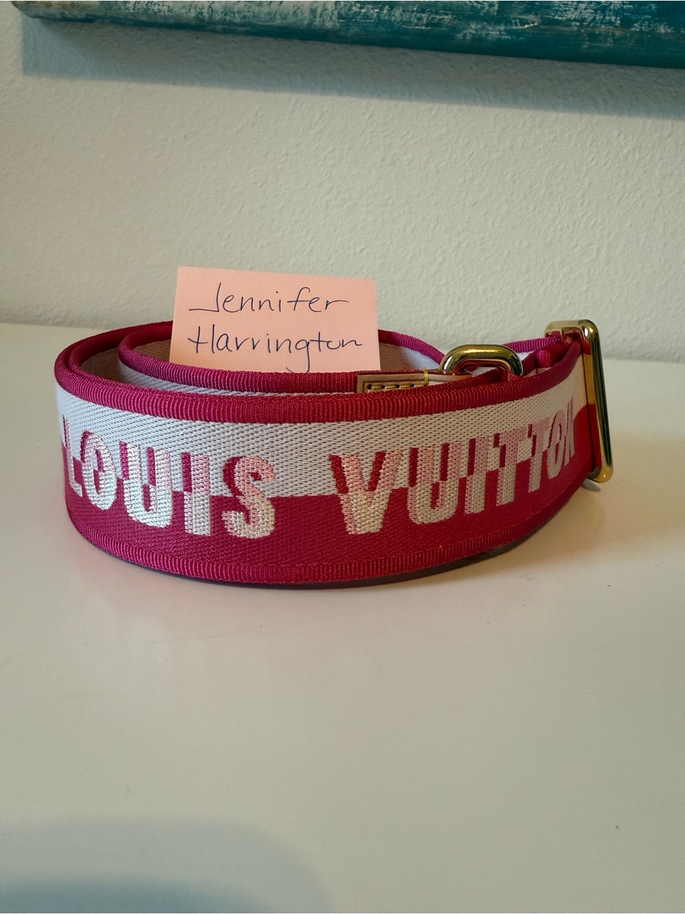 Jacquard Bandoulière Adjustable Hot Pink Strap
